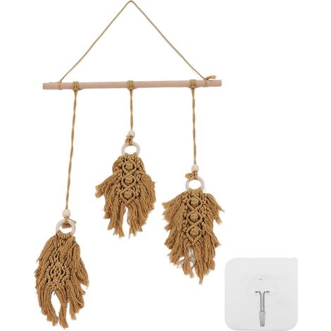 Tapisserie Boho en macramé, décoration Murale avec Crochet à bâton, décoration Murale tissée à la Main avec Glands, adaptée pour la Maison, Le Salon, Le dortoir, la Chambre, Cadeau (1/5)