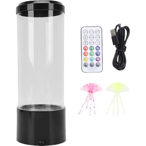Lampe méduse 16 couleurs RVB, 4 modes d'éclairage, table de réservoir silencieuse avec télécommande pour chambre à coucher, bureau, salon (1/5)
