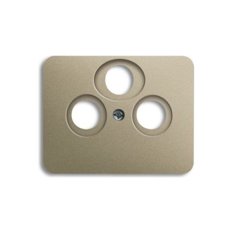 BUSCH-JAEGER 1743-03-260 PLAQUE DE RECOUVREMENT, PRISES D''''ANTENNE, 3 CONNEXIONS, PALLADIUM, ALPHA (1/2)