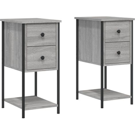 Maison Exclusive - Comodini 2 pz Grigio Sonoma 32x42x70 cm in Legno Multistrato (1/5)