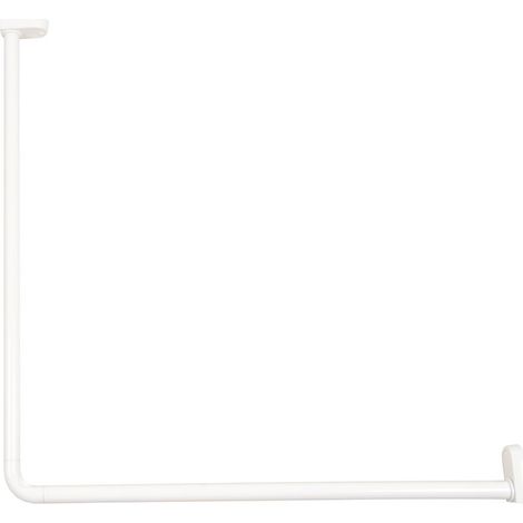 Kit porte rideau de douche d'angle - Bossini - 80 x 80 cm - diamètre 25 mm - Blanc