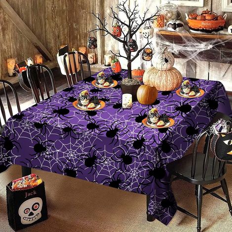 nappe d'araignée d'halloween 130 x 220 cm décoration de fête d'halloween accessoires de fête pour adultes (1/4)
