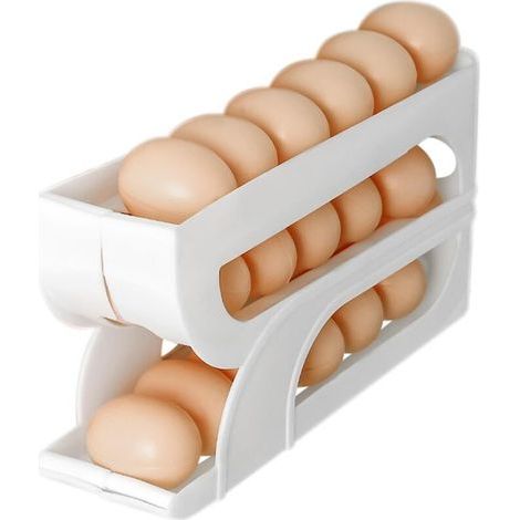 3 Niveaux Distributeur Oeuf Frigo, Récipient De Stockage D'oeufs À Roulement Automatique Économiser L'espace,Support D'oeufs Peu Encombrant Pour Le Réfrigérateur Et Le Comptoir (1/5)