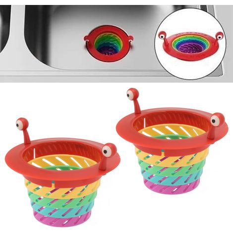 Zusammenklappbarer, regenbogenfarbener Küchenabflusssieb, Monster-Küchensieb (1/5)