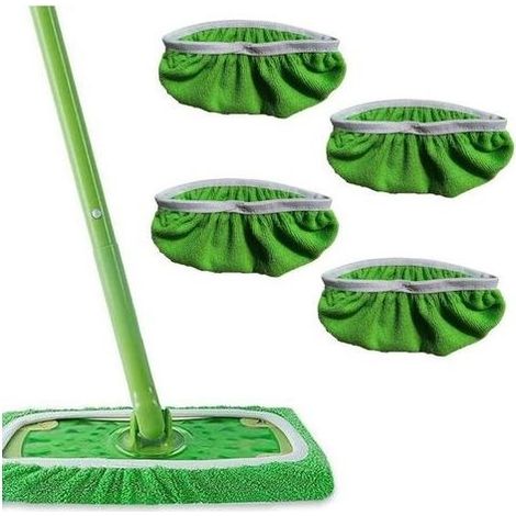 CSPARKV 4 PCS Chiffons De Sol Humides pour Swiffer, Housse de Nettoyage de Rechange Mop, RéUtilisables pour Swiffer Sweeper Mop, pour AdaptéEs à Tous Types De Sols (1/5)