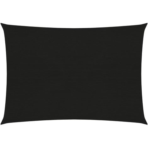 Voile de parasol, Voile d'ombrage, Toile Tendue Parasol protection contre la chaleur 160 g/m² Noir 3x4,5 m PEHD TTF5541 (1/5)