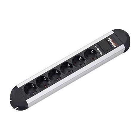 Bachmann PRIMO CLASSIC multipresa nera e argentata 6 prese