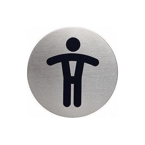 Piktogramm Türschild PICTO 83mm Edelstahl gebürstet silber metallic WC Herren (1/5)