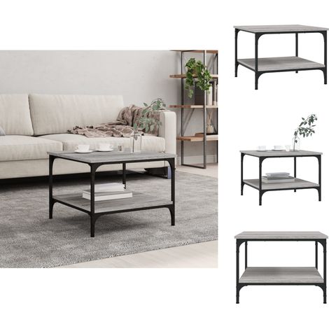 Couchtische - Living Couchtisch Grau Sonoma 55x55x40 cm Holzwerkstoff (1/5)