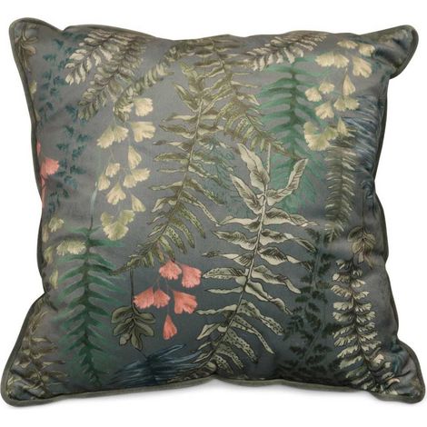 Coussin Velours motif coloré thym avec garnissage