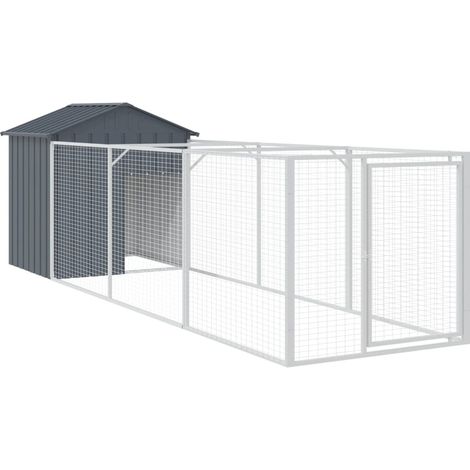 Cuccia per cani con tetto in acciaio zincato antracite 020043518