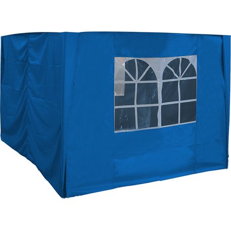 2x2m Pop Up Gazebo Marquee Outdoor Garden Party Tent 4 Side Panels Blue (1/2)