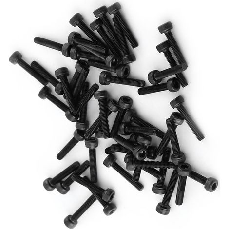 Jeu de 50 vis à tête hexagonale creuse M3 noires (M316 mm, entièrement filetées) (1/5)