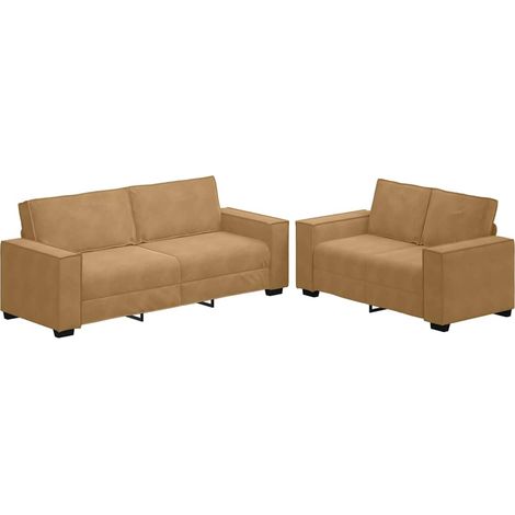 Maison Exclusive - Set di Divani 2 pz con Cuscini Marrone in Velluto (1/5)