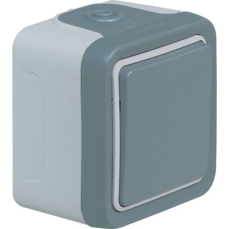 Legrand 069712 Interruttore luminoso completo da incasso Plexo IP55 - Indicatore di cablaggio fase distribuita - Grigio