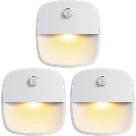 Lampe à détecteur de mouvement, veilleuse LED sans fil à piles, applique murale, lampes de placard, lampes de sécurité pour escaliers, couloir, salle de bain, cuisine, armoire (blanc chaud - lot (1/5)