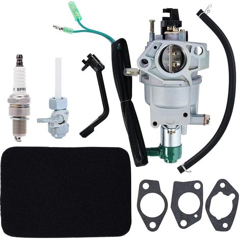 Vergaser mit Absperrventil, Luftfilter für Harbor Freight Predator 420CC Portable Generator 69671 68530 68525 69672 69674 68529 68526 13HP 14HP 15HP 16HP R420 III 7000/8750 Watt