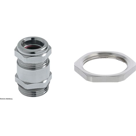 LAPP Verschraubung mit Gegenmutter M25x1,5 druckwasserdichte Messing (CuZn) vernickelt Gewindelänge 7,0mm - 1 Stück