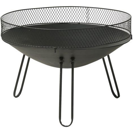 BRACIERE CIRCOLARE IN METALLO CON PROTEZIONE Ø cm 60 x h.44