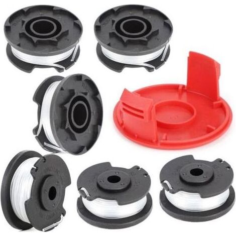Bobine Fil Coupe Bordure Bobine de Fil Debroussailleuse Fil Nylon pour Debroussailleuse Fil Rotofil pour Einhell GE-CT 18/28 Li(6 Bobine Fil Coupe Bordure,1 Couvercle) (1/4)