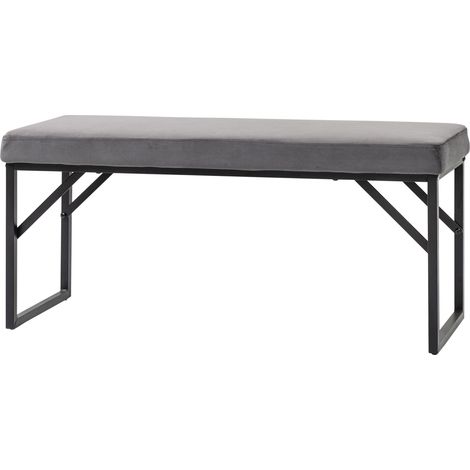 Banc avec coussin rembourré, banc à chaussures, banc d'entrée, coussin inclus, gris foncé et noir (1/5)