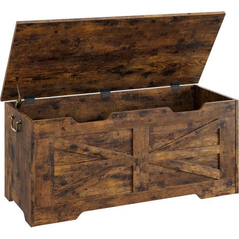 Coffre rangement rotin bois – banc entrée rétro