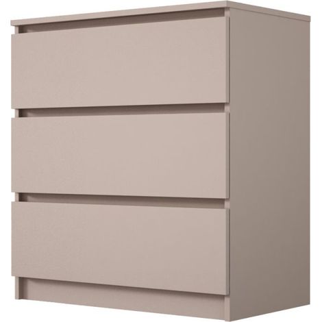 Commode 3 tiroirs, caramel, 70 x 39 x 79 cm (1/5)