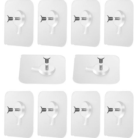Lot de 10 clous auto-adhésifs sans perçage - Crochet de fixation auto-adhésif pour cadre (1/5)