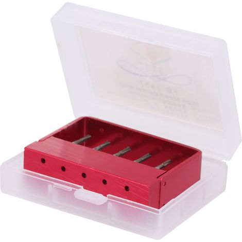 Juego de 10 fresas dentales de acero de tungsteno de alta velocidad para cortar y pulir coronas metálicas en laboratorios dentales.