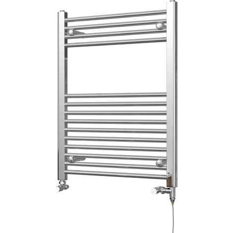 Zennor - Chrome Dual Fuel Towel Rail H800mm x W600mm Standard - Straight (1/3)