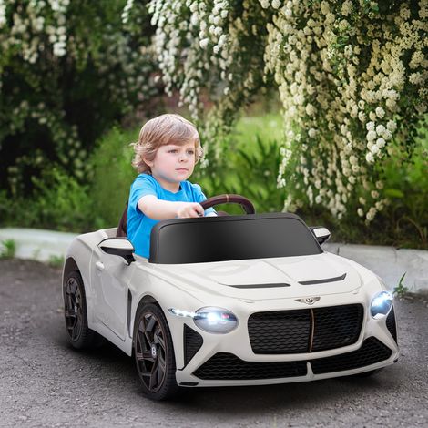 Voiture électrique pour enfant de 3 à 5 ans 2 moteurs 12V 25W 3-5 Km/h télécommande 2,4G Bentley Bacalar blanc (1/5)
