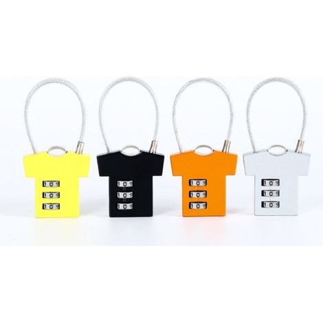 3-Digit Combination Padlock, 4 Pieces, Suitcase Lock, Airplane Lock, Small Combination Lock, College Locker Lock, Colored T-Shirt Shaped Padlock for Luggage, Suitcase, Bag, Bicycles, Multicolor (1/3)