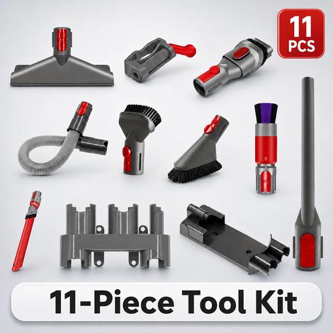 Kit d'accessoires 11 pièces pour aspirateurs V7, V8, V10, V11 et V15 : brosse pour les recoins, support pour tuyau, station d'accueil et autres accessoires. (1/4)