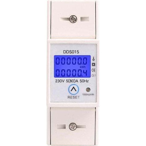 Modular single-phase sub-meter (max. 80 A), individual tariff, LCD screen, partial reset (1/4)