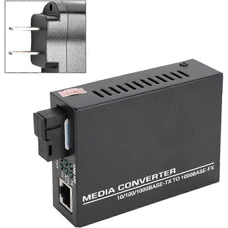 Convertisseur fibre optique monomode 1000Mbps, émetteur-récepteur Ethernet à longue portée, boîtier compact pour liaison réseau professionnelle. (1/5)