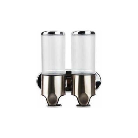 Double distributeur à savon et shampoing 2 x 500ml ultra ergonomique