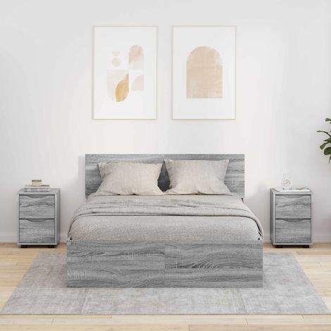 vidaXL Bedside Tables 2 pcs Grey Sonoma 30.5 x 30 x 43 cm (1/5)