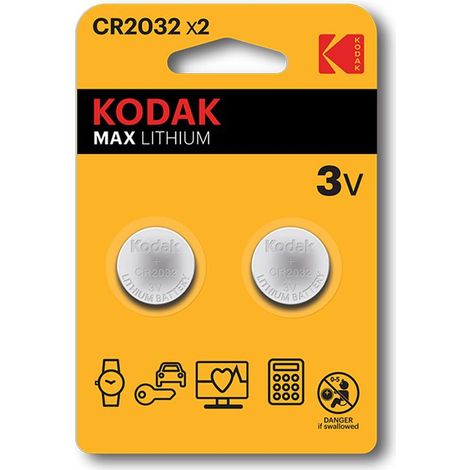 Blister kodak Pile bouton/Lithium Ultra CR 2032 Blister de 2 UDE