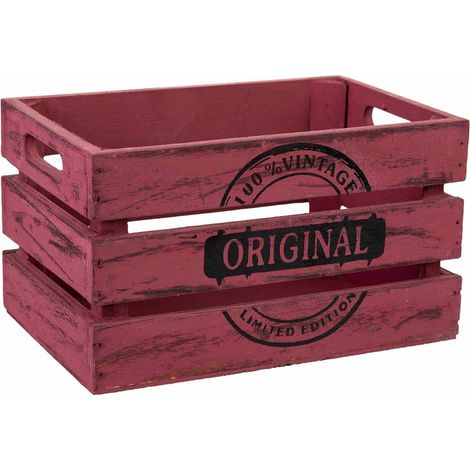 Cajon de madera rojo 18x12x10h cm