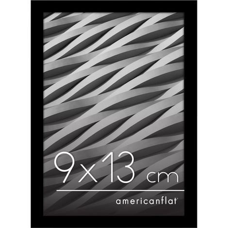 Cadre Photo 9x13 cm Noir - Cadre 9x13 cm avec Bordure Fine, Vitre Antichoc, Chevalet et Matériel de Suspension Intégré pour Mur et Surface Plane (1/5)