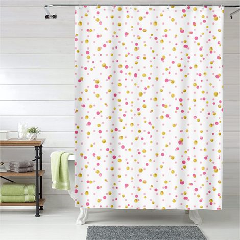 Rideau de douche flamants roses et palmes, imperméable salle de bain, 150x180 cm (1/5)