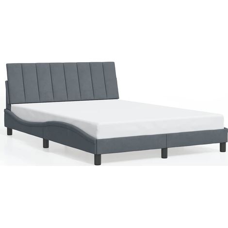 Maison Exclusive - Cadre de lit sans matelas Hanko gris foncé 120x200 cm velours (1/5)