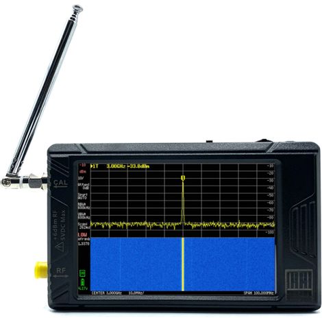 Analyseur de spectre portable 100 kHz-5,4 GHz avec écran 4 pouces, autotest, batterie au lithium intégrée et connexion PC. (1/5)
