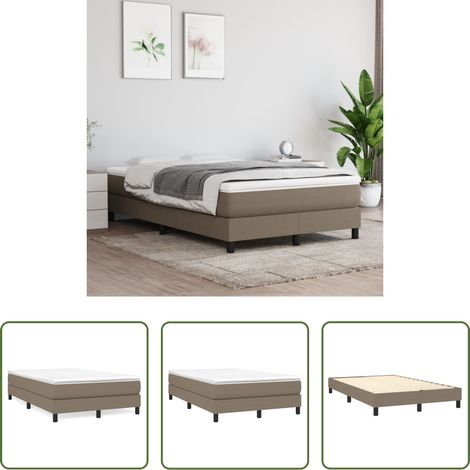 vidaXL Boxspringbett Taupe - Boxspringbettgestell Taupe 120x200 cm Stoff (1/5)