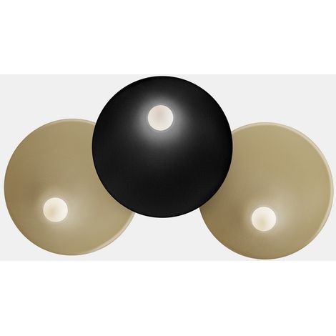 LEDS C4 Trip Applique murale LED intégrée 65 cm Noir/Or mat E14 27 W