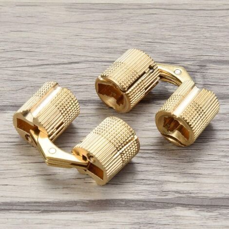 4pcs 10mm Brass Furniture Hinges,Hidden Cabinet Copper Invisible Door Hinge Concealed Barrel Hinge For Gift Box Hardware H162 (1/5)