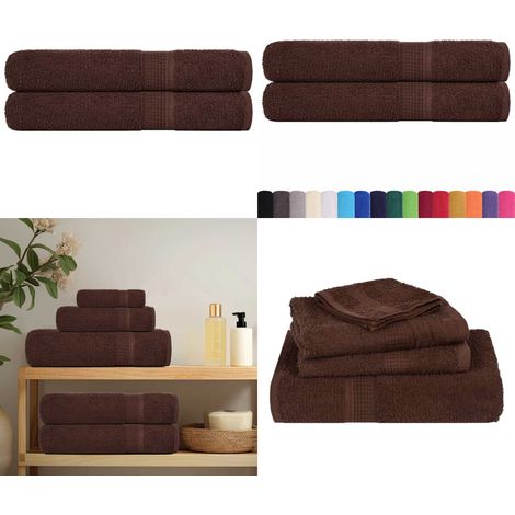 vidaXL Handtücher 2 Stk. Braun 100x200 cm 360 g/m² 100% Baumwolle (1/5)