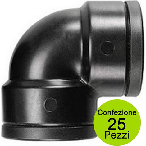 Multipack 25 pezzi gomiti femmina femmina 1 pollice polipropilene 90 gradi