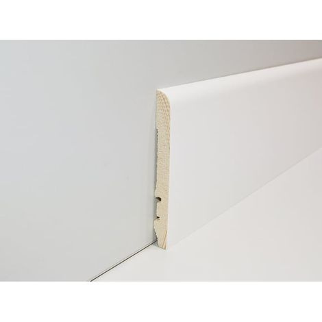 10 pezzi BATTISCOPA ABETE GIUNTATO RIVESTITO BIANCO mm 10 x 70 x 2250