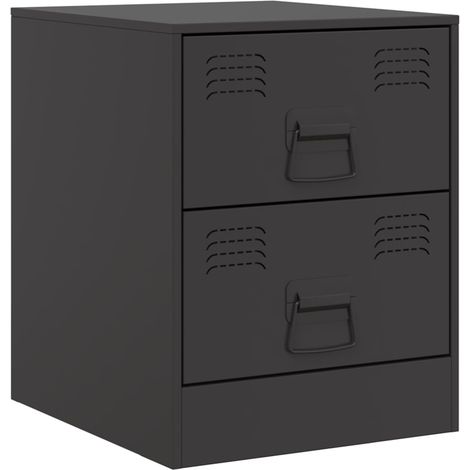 Maison Exclusive - Nachttisch Schwarz 34,5x39x44 cm Stahl